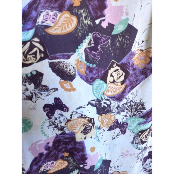 Men’s Colorful Flowers and Butterfly Shirt Eclectic Button Down Italy XL - Picture 2 of 5